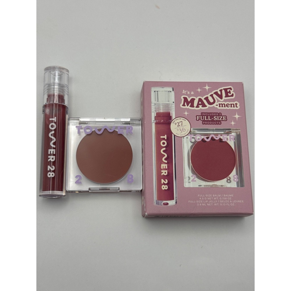 Tower 28 It's a Mauve-ment Full Size Lip Jelly and Cream Blush Set BNIB